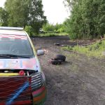 Wypadek na Wrak Race w Gliwicach. Oderwane koło pojazdu uderzyło w uczestniczkę - galeria