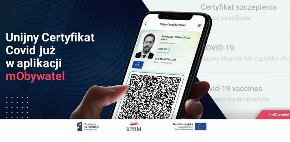 Unijny Certyfikat COVID już w aplikacji mObywatel! - galeria