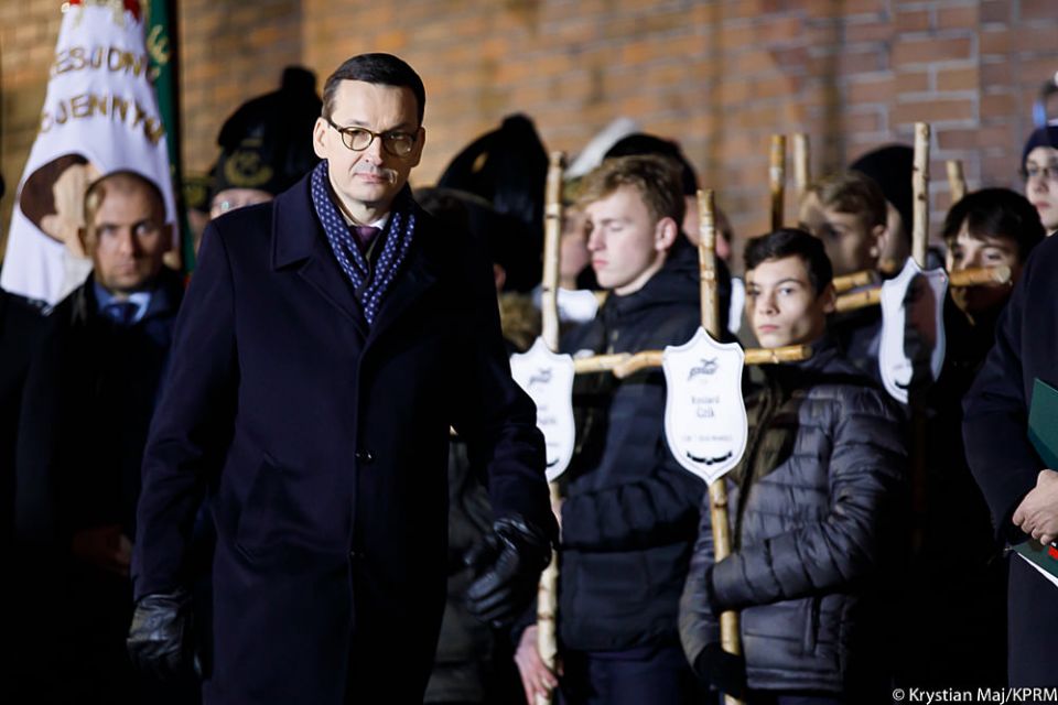 Premier Mateusz Morawiecki na obchodach rocznicy pacyfikacji strajku w kopalni Wujek